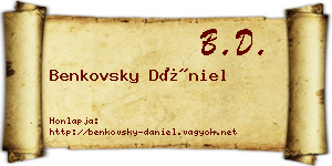 Benkovsky Dániel névjegykártya